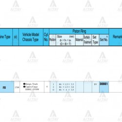SEGMAN 626 88-92 2.0 / 86.50mm / F8-FE / 0.50 TAKIM SEGMAN 626 88-92 2.0 / 86.50mm / F8-FE / 0.50 TAKIM