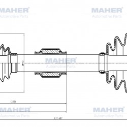 AKS KOMPLE ÖN RIO 06-11 / SOL M-T 1.5 DİZEL ABSLİ 48 DİŞ 637mm