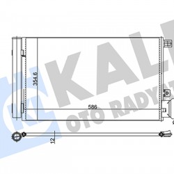 RADYATÖR KLİMA FIAT LINEA 1.4MPI 07= (MT) KURUTUCU İLE [BRAZING AL/AL] [570X351X12] KLİMA RADYATÖRÜ