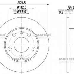 FREN DİSKİ A4 01-08 ARKA HAVALI 245-5 YÜKSEKLİK 40mm