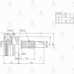 AKS KAFASI DIŞ YARIS 03-05 / ABSLİ 48 DİŞ 1.0 1SZFE SCP10 24X28X56 AKS KAFASI DIŞ YARIS 03-05 / ABSLİ 48 DİŞ 1.0 1SZFE SCP10 24X28X56