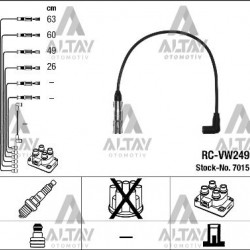 BUJİ KABLOSU TAKIM GOLF5 / JETTA / A3 / A4 / PASSAT / LEON 04-09 BGU-BFQ-BSE-ALZ-AVU 1.6 (RC-VW249)