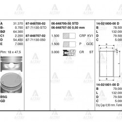 SEGMAN ACCENT 95-00 1.5 76.00mm 050 SEGMAN ACCENT 95-00 1.5 76.00mm 050