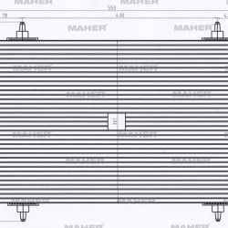 RADYATÖR KLİMA  307 / 308 / 3008 / 5008 / PARTNER TEPEE / RCZ / C4 / C4 PICASSO / BERLINGO 1.4-1.6 16V 1.6HDI 04=  DS 5 EP6CDT (AT/MT) KURUTUCU İLE  BRAZING (525X361X16)