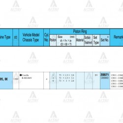 SEGMAN COROLLA   88-98 1.3 / 73.00mm / 2E / KARBÜRATÖRLÜ / STD TAKIM