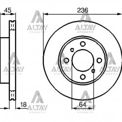 FREN DİSKİ CARISMA 96-00 1.6 / PROTON 96-00 / ÖN HAVALI 236-4 FREN DİSKİ CARISMA 96-00 1.6 / PROTON 96-00 / ÖN HAVALI 236-4