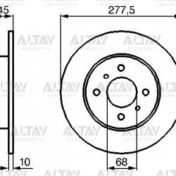 FREN DİSKİ PRIMERA 96-02 / 1.6 / 1.8 / 2.0 SR20 ARKA KAPLAMALI 278-4 FREN DİSKİ PRIMERA 96-02 / 1.6 / 1.8 / 2.0 SR20 ARKA KAPLAMALI 278-4