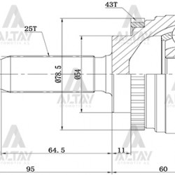 AKS KAFASI DIŞ CARISMA  96-00 / ABSLİ 25X29X54