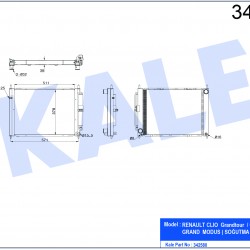 RADYATÖR SU+KLIMA CLIO III 05-12 / MODUS 04= / 1.5 DCI M-T (KLIMA İLE BİRLİKTE) BRAZING