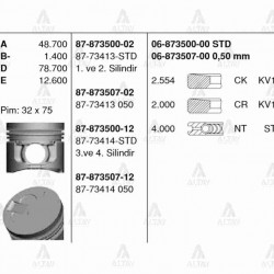 PİSTON SEGMANLI L-200 4D56 TURBO MAGNUM 2-4 STD