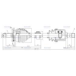 AKS KOMPLE ÖN SANTAFE 06-10 / 2.2 DİZEL A-T SOL ABSLİ 52 DİŞ 668mm
