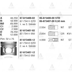 PİSTON SEGMANLI L-200 06-10 16VTDI 1-3 050
