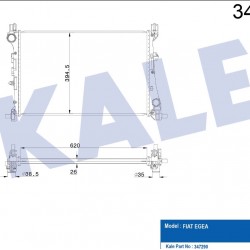 RADYATÖR SU EGEA 15= / 1.3 JTD 16V-1.6 JTD M-T 620X388X26 BRAZING