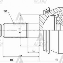 AKS KAFASI DIŞ HILUX 06-11 / 30X72.5X29
