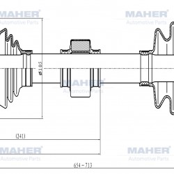 AKS KOMPLE ÖN SORENTO 10-15 / SOL A-T / M-T DİZEL 2.2 CRDI ABSLİ 52 DİŞ 654mm