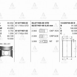 PİSTON SEGMANLI PICKUP 03= YD25 STD PİSTON SEGMANLI PICKUP 03= YD25 STD