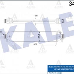 TURBO RADYATÖRÜ (INTERCOOLER) DOBLO 10= / LINEA 10= / PUNTO 12= / COMBO D 12= / BRAVO II 06= 1.3 JTD-1.6 JTD