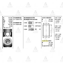 PİSTON SEGMANLI STAREX 02-08 / SORENTO 03-09 / 2.5 CRDI D4CB - 140HP 0.50