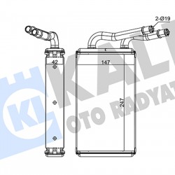 RADYATÖR KALORİFER FORD TRANSIT (V347) 2.2/2.4/3.2TDCI 06= (NAC) [BRAZING AL/AL] [247X147X42] KALOR