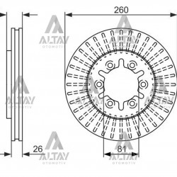 FREN DİSKİ PICKUP 98-06 D-22 4x2 / ÖN HAVALI 260-6 FREN DİSKİ PICKUP 98-06 D-22 4x2 / ÖN HAVALI 260-6