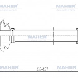AKS KOMPLE ARKA IX-35 10-15 / SPORTAGE 11-16 / DİZEL A/T SOL ABSLİ 48 DİŞ 837mm