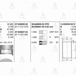 PİSTON SEGMANLI ACCENT 00-06 1.3 / GETZ 03-05 1.3 STD PİSTON SEGMANLI ACCENT 00-06 1.3 / GETZ 03-05 1.3 STD