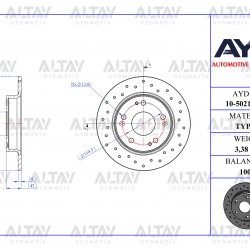 FREN DİSKİ CIVIC 07-15 / ARKA DÜZ 260-5 (DELİKLİ PERFORMANS TİP)