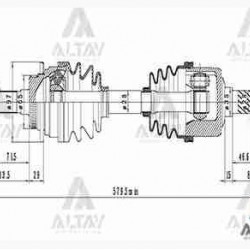 AKS KOMPLE ÖN B-2500  97-06 / RANGER 97-06 / 4X4 SAĞ ABSLİ 44 DİŞ 510mm