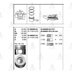 PİSTON SEGMANLI TRAFIC III 1.6DCI STD 80mm PİSTON SEGMANLI TRAFIC III 1.6DCI STD 80mm