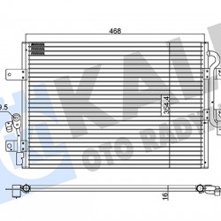 RADYATÖR KLİMA FIAT ALBEA ; PALIO 1.2 1.6 96= KURUTUCUSUZ [BRAZING AL/AL] [448X355X16] KLİMA RADYAT