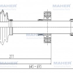 AKS KOMPLE ÖN ACCORD 08-15 / SAĞ BENZİNLİ A-T 2.0 645mm