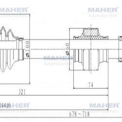 AKS KOMPLE ÖN I-30 12-16 / CEED 12-15 / SOL DİZEL M-T ABSLİ 46 DİŞ 678mm