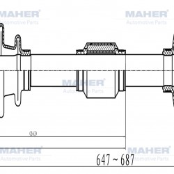 AKS KOMPLE ÖN ACCENT 11= BLUE / DİZEL SOL M-T 1.6 ABSLİ 48 DİŞ 647mm