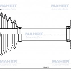 AKS KOMPLE ÖN CRV 07-11 2.2 DİZEL SAĞ 557mm