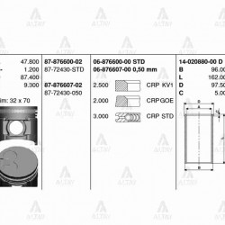 PİSTON SEGMANLI B-2500 ÇELİK STD