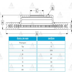 FREN DİSKİ L-200 00-06 / ÖN HAVALI 254-6
