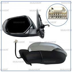 AYNA DIŞ DİKİZ L-200 19-23 ELEKTRİKLİ ISITMALI SİNYALLİ OTOMATİK KATLANIR 7 FİŞLİ KROM SOL