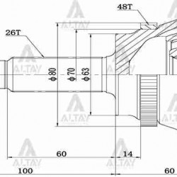 AKS KAFASI DIŞ RAV-4 00= / ABSLİ 48 DİŞ 26X27X63