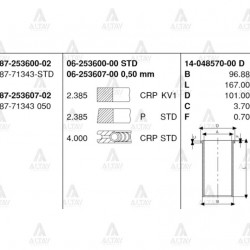 PİSTON SEGMANLI CERES 2.4 050 PİSTON SEGMANLI CERES 2.4 050