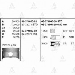 SEGMAN COROLLA 92-00 1.6 4AFE ENJEKSİYONLU 81.00mm 050
