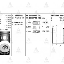 PİSTON SEGMANLI CANTER 304 / 444 STD