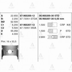 PİSTON SEGMANLI CARRY 1.0L / 88-98 / F10A / SAMURAI 84-86 SJ410 65.50mm 050