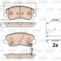 FREN BALATA ACCENT 11= BLUE / ELANTRA 11= / RIO 12= / SOUL / I-20 14-16 / ELANTRA 16= YAY DELİKLİ ÖN