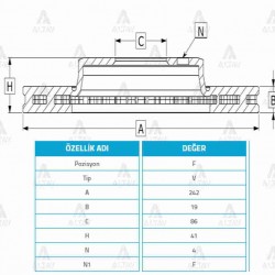 FREN DİSKİ ACCENT  95-00 / EXCEL 90-95 / ÖN HAVALI 242-4