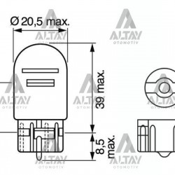 AMPÜL ECO 12V 1016 DİPSİZ 21/5W FREN AMPÜLÜ - DİPSİZ T20