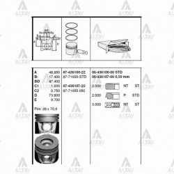 PİSTON SEGMANLI PICKUP NAVARA 08-15 / PATHFINDER 08-14 EURO5 YD25DDTI STD