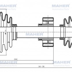 AKS KOMPLE ÖN ACCORD 03-08 / BENZİNLİ SAĞ A-T 2.0-2.4 548mm