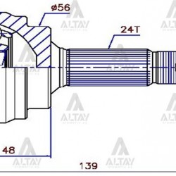 AKS KAFASI DIŞ YARIS 99= 1.3 / ABSLİ 24X22X56 AKS KAFASI DIŞ YARIS 99= 1.3 / ABSLİ 24X22X56