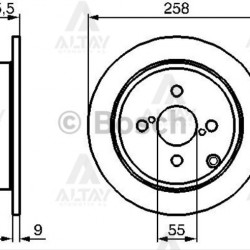 FREN DİSKİ COROLLA 02-06 / VERSO 03-06 / BENZİNLİ ARKA DÜZ 258-4 FREN DİSKİ COROLLA 02-06 / VERSO 03-06 / BENZİNLİ ARKA DÜZ 258-4