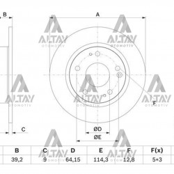 FREN DISKI CIVIC 16-21 FC5 / CIVIC 22= ARKA DÜZ 1.6 I-VTEC 125 HP / 1.5 TURBO 182 HP 260-5 KAPLAMALI  (SET)